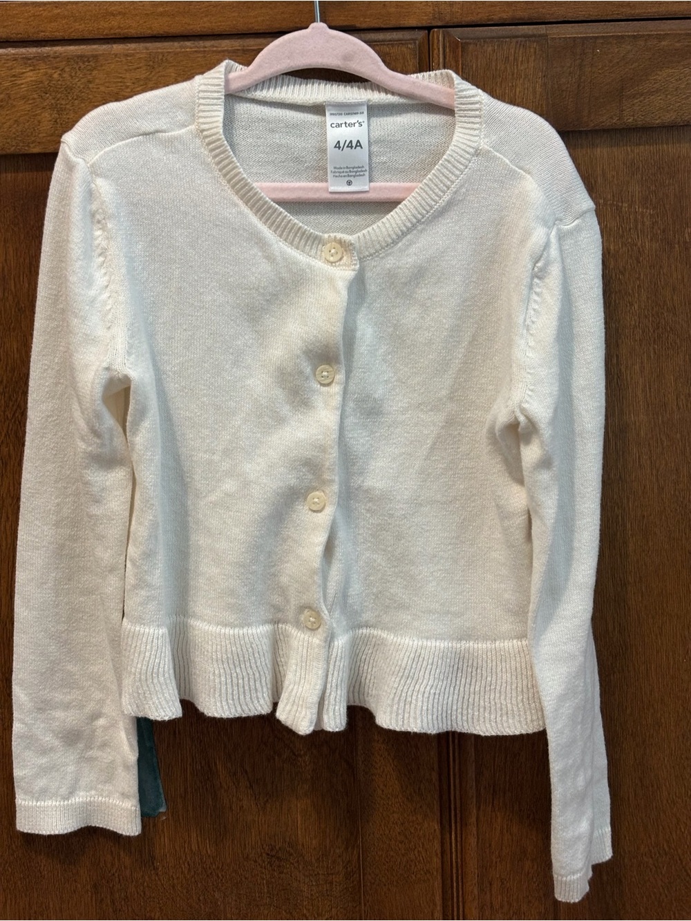 Carter's Cream Button Front Knit Cardigan